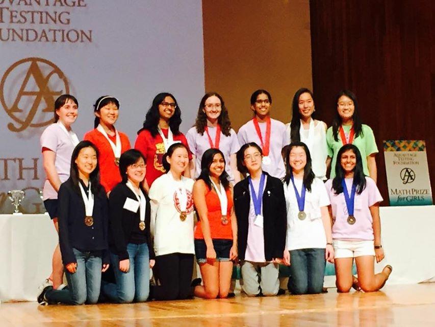 A group of Gunn girls attended the Math Prize for Girls competition this year. Courtesy of Jane Ahn